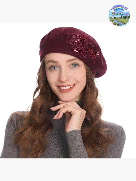 Reversible Knitted Thickened Warm Beret Hat - Double Layer, Stretch Fit, main image 6